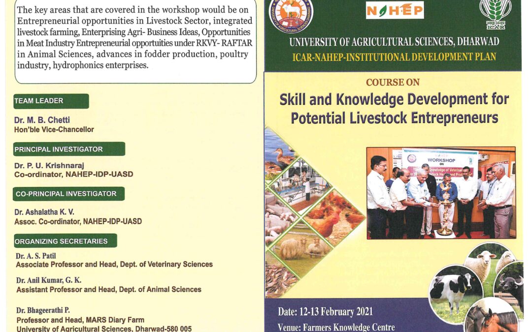 Course  on  Skill and Knowledge Development for Potential Livestock Entrepreneurs